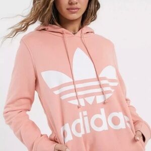ADIDAS Trefoil Hoodie with pockets Women's Dusty Pink Women’s Size small